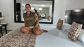 i'm sneaking around with my stepaunt, a mature brunette housewife with a big ass.