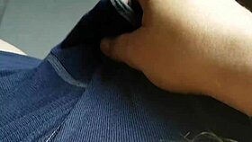 Raw Gay Handjob Scene Where He Jerks Off for the Girls Watching