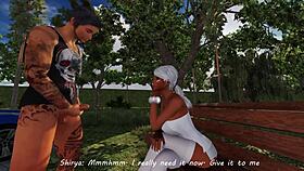 kitty's sucking that big cock outdoors, ready for cumshot?