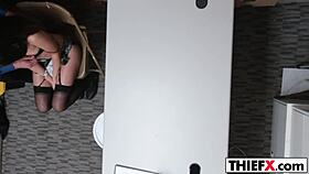 the burglar punishes the cute teen by fucking her in the garage