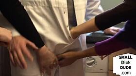 Small cock guy teased and jerked by two matures and Asian amateur