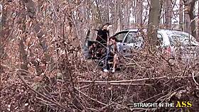 Intense anal penetration in a full horror story with cumshot and outdoor action