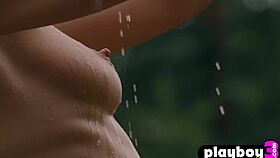 Petite blonde milf Playboy model Zhenya Belaya shows off her perfect petite body