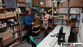 the burglar punishes the cute teen by fucking her in the garage