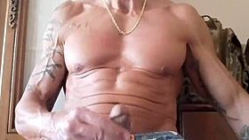 hey, i'm stroking my huge gay cock until i cum all over