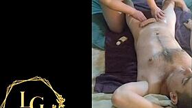 Chubby mother-in-law passionately sucks and swallows my cum.