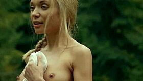 Petite blonde milf Playboy model Zhenya Belaya shows off her perfect petite body