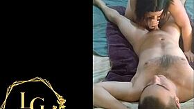 Chubby mother-in-law passionately sucks and swallows my cum.