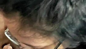 young latina milf gives sloppy blowjob to monster cock