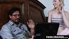 pervert stepfather gets off watching family bangs porn with zoe parker and tommy gunn. it’s a twisted family affair.