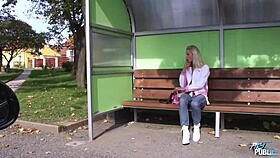 Pretty blonde pushes fake agent for more public fucking?