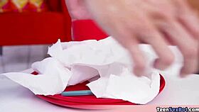 Morning grill party turns into a fun gathering with three cute teen 18+ girls who can't get enough