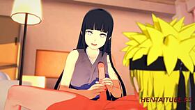 Naruto Hentai - Naruto X Hinata Handjob Boobjob & Fuck With Cum Inside!