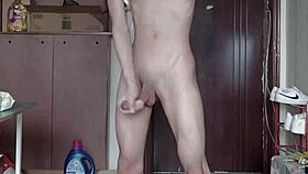 Slim Gay Teen 18+ Masturbates Nude Body With Dildo for Intense Anal Cumshot
