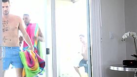 Big dick interracial bareback group sex with my fav boys