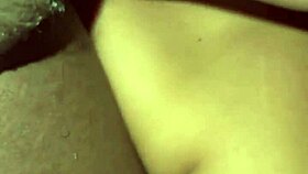 She keeps suckin after I cum on her big tits.