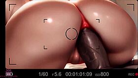 she gets quick anal creampie from huge black cock in ai porn