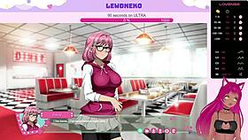 Lewdneko plays futa dick game 😏