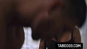 Hot asian milf fucking with stepson who is wearing her husbands military uniform