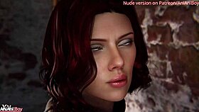 black widow's wild sex adventures with 3some and creampie in POV 😈