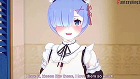 rem maid sucks and fucks in re zero boobjob
