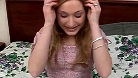 the hot girl with a nice ass walks around