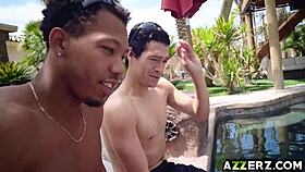 Jade Jantzen seduces in a hot outdoor threesome with blowjobs and double penetration.