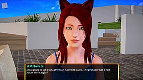 my new family 329 is a game featuring redhead character with small details in family setting
