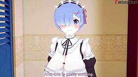 rem maid sucks and fucks in re zero boobjob