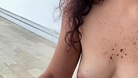 Feeling the passion as she trains her pussy with toys for fucking