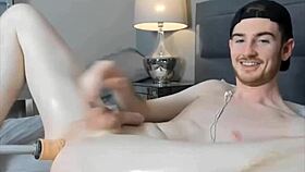 Gay Pale Twink Shaved Ass Orgasms In Webcam Solo