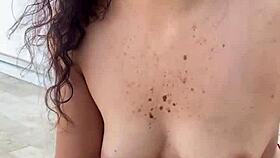 Feeling the passion as she trains her pussy with toys for fucking