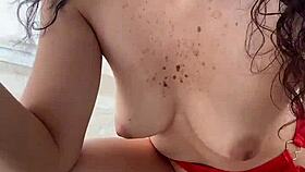 Feeling the passion as she trains her pussy with toys for fucking