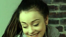 British redhead in heels interviews group during interracial event.