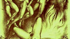 Bold Vintage Erotic Cartoon Illustration From Anime Hentai