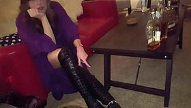 Wife starts cuckold evening with blowjob and fucking.