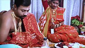 Erotic sex with beautiful hot Indian wife Sudipa in saree, licking, blowjob, fucking, orgasm, and dirty talk.