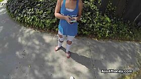 Icy blonde teen 18+ fucked at back alley