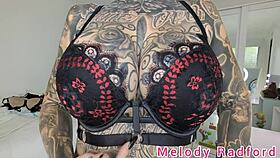 Melody Radford Tries On Black And Purple Lingerie And Micro Bikini