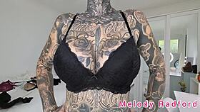 Melody Radford Tries On Black And Purple Lingerie And Micro Bikini