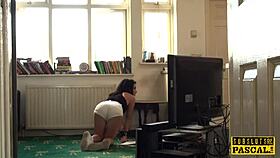 Tattooed pierced british submissive gets fingered and dominated in rough BDSM fuck