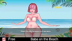 Babe Gets Playful on the Beach Today