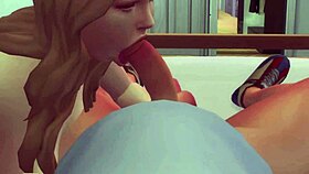 Blonde Rubs Pussy On Big Cock