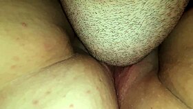 closeup of intense eating session