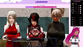 Vtuber Lewdneko casually plays through Harem Hotel part 24, enjoying the game