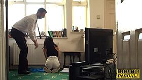 Tattooed pierced british submissive gets fingered and dominated in rough BDSM fuck