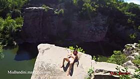 i licked mia bandini's pussy on a high cliff, it was so wild and passionate but i slipped on the rocks