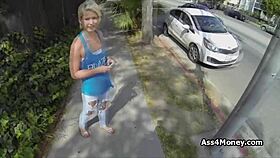 Icy blonde teen 18+ fucked at back alley