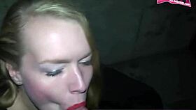 Blonde Girlfriend Getting Facial Cumshot During Outdoor Walk?