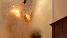 Wife gets fucked in the bathroom and swallows cum